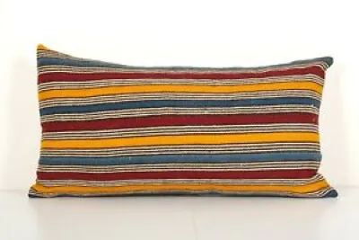Queen Boho Woven Bedding - striped pillow