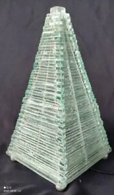 Lampe Pyramide en verre Vintage/lampe a poser design/old glass pyramid lamp
