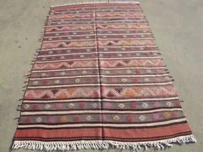 4x7 Vintage Turkish Rug - handwoven wool
