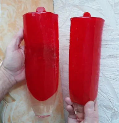 Paire Vases Verre rouge - sklo