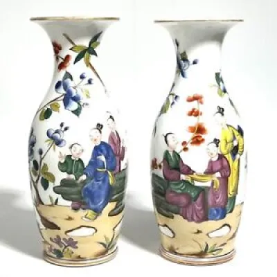 Rare paire de Vases Porcelaine - bayeux