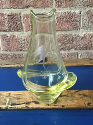 Vase gravé en verre - miloslav klinger