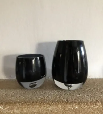 2 Vase en verre soufflé - orrefors