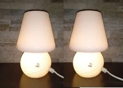 Couple Lampe Table Champignon - satin
