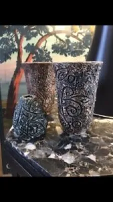 Trois vases en grés - uniques