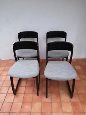Set de 4 chaises traineau
