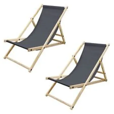 2x Chaise longue jardin - plage