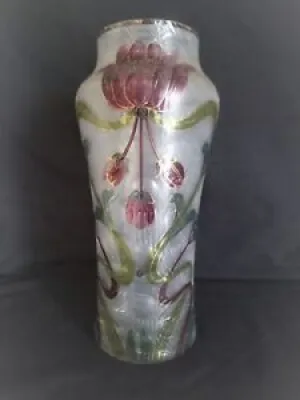 Vase Art Nouveau en pâte - floraux