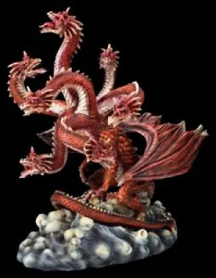 Dragon Figurine Rouge tetes