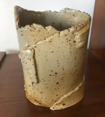 Vase pot en grès pyrité - mohy
