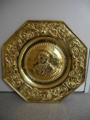Rare plat offrandes laiton - french