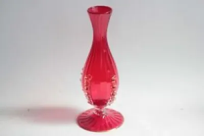 Vase Murano rouge or - toso
