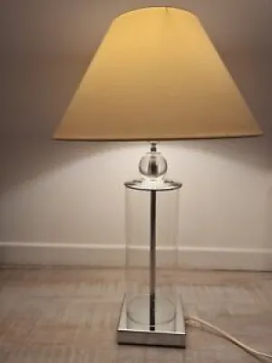 Lampe à poser avec le corps en verre ( création Mathis ) lampe moderniste signée