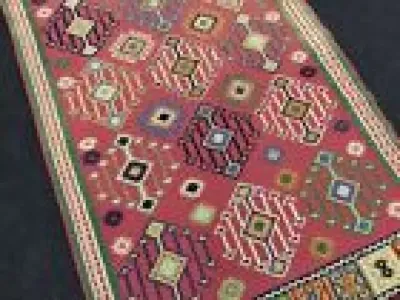 Vintage runner rug,oriental - colorful