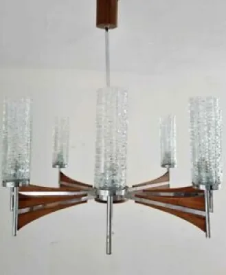 Teak wood design chandelier - rupert