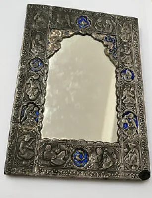 Miroir ancien persan - bleus