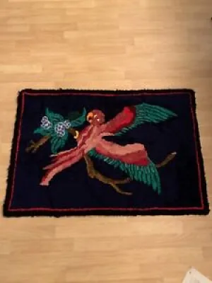 Handmade Rug VTG Parrot