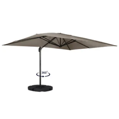 parasol déporté rotatif - taupe