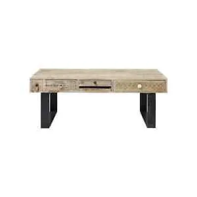 Table basse en bois design ethnique