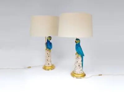 Paire de lampes perroquets - bleus