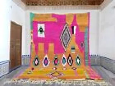 Moroccan Rug Beni Ourain - colorful