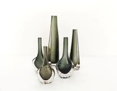 Collection de 5 vases - landberg orrefors