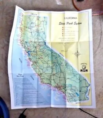 VINTAGE LARGE MAP CALIFORNIA - system