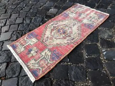 Vintage handmade rug, - small turkish