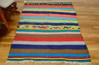 4x7 Striped Kilim Multicolor - wool rug