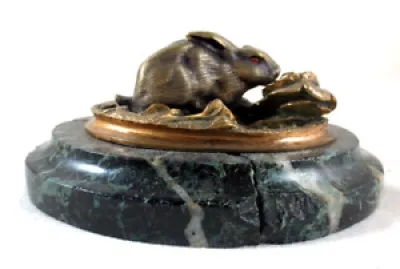 Sculpture en bronze Lapin