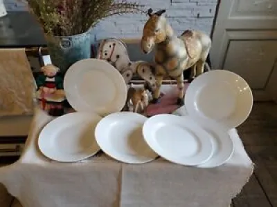 6 Assiettes plates blanches