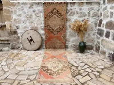 Hand-Woven Runner Turkish - wool rug