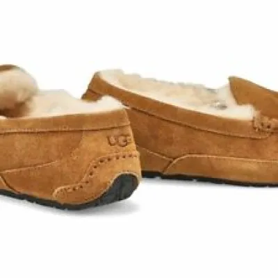 UGG KIDS CHAUSSONS VELOURS CUIR