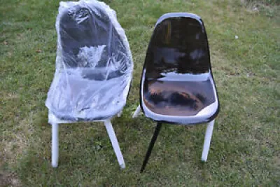 Chaise design noire transparent - factory
