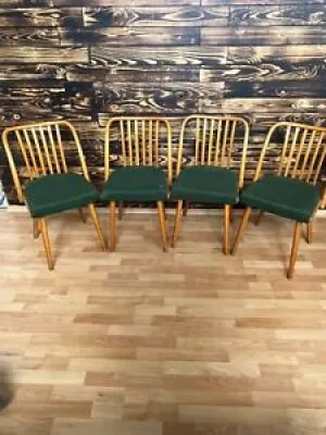 Set of 4 vintage wood - chairs czechoslovakia