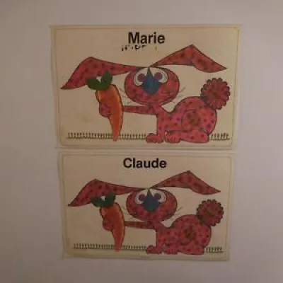 2 sets table Marie Claude - mats