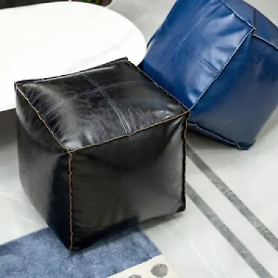 Ottoman Pouf Cover Handmade - leather