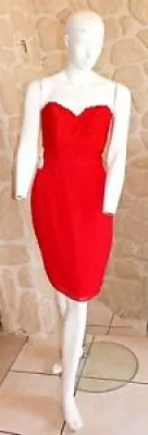 Robe cocktail rouge taille - point