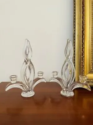 Belle Paire de chandeliers - cristallerie vannes