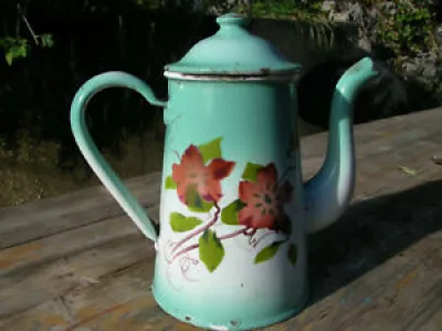 CAFETIERE ANCIENNE EMAILLEE - fleurie
