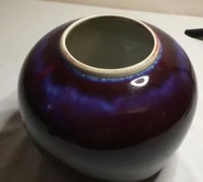 Vase boule chinois flammé - sang boeuf