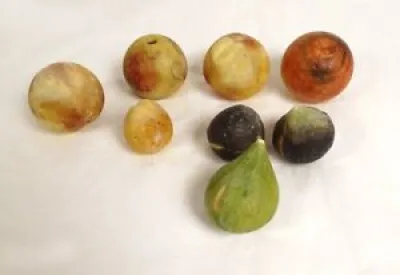 Ensemble 8 fruits marbre - carrare