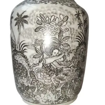 Vase porcelaine décor - carey
