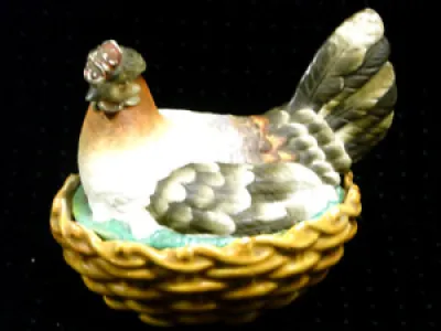 ANCIENNE BONBONNIERE - poule nid