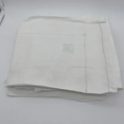 8 grandes anciennes serviettes - blanches