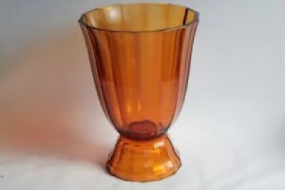 Grand vase verre ambre - moser karlsbad