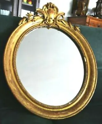 Miroir ovale cadre bois