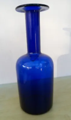 Gulvase en verre bleu - holmegaard