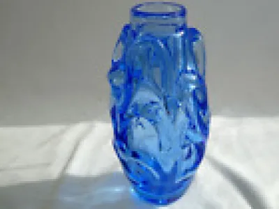 Vase bleu art tchèque - beranek skrdlovice