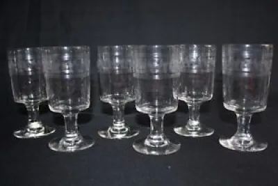 6 verres à eau anciens - 14cm